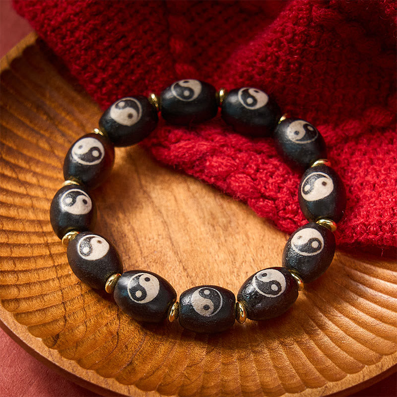 Buddha Stones Tibetisches Dzi-Perlen-Achat-Yin-Yang-Symbol-Schutzarmband - image 9