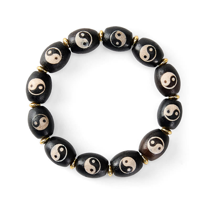 Buddha Stones Tibetisches Dzi-Perlen-Achat-Yin-Yang-Symbol-Schutzarmband - image 5