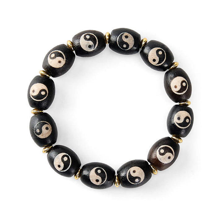 Buddha Stones Tibetisches Dzi-Perlen-Achat-Yin-Yang-Symbol-Schutzarmband - image 5