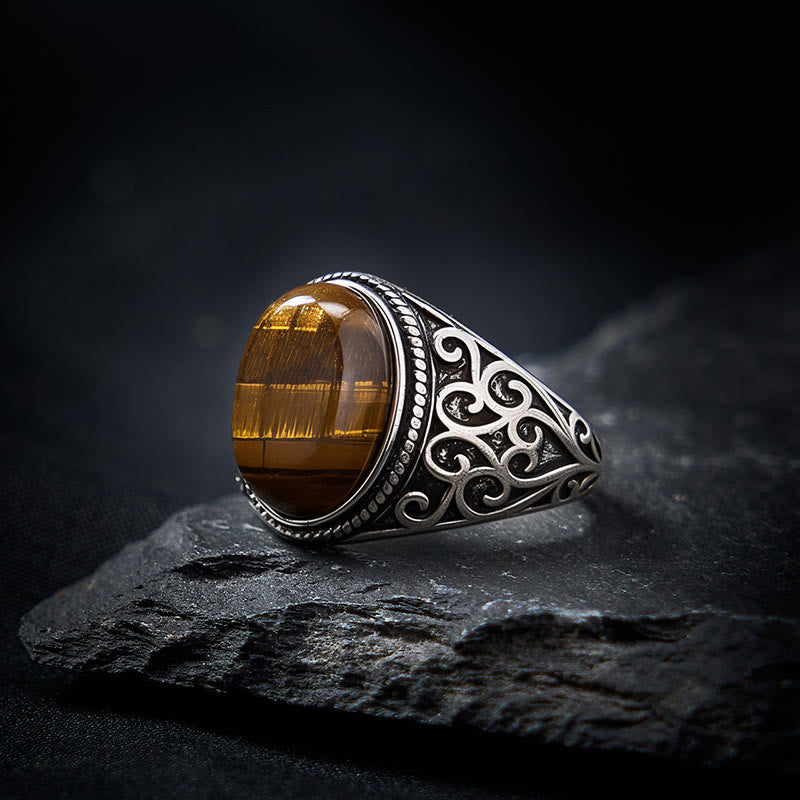 Buddha Stones Tigerauge-Kupfer-Ring, verstellbare Stärke - image 3