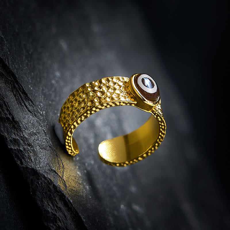 Buddha Stones Dzi-Perlen-Ring aus Kupfer und Messing, verstellbar - image 3