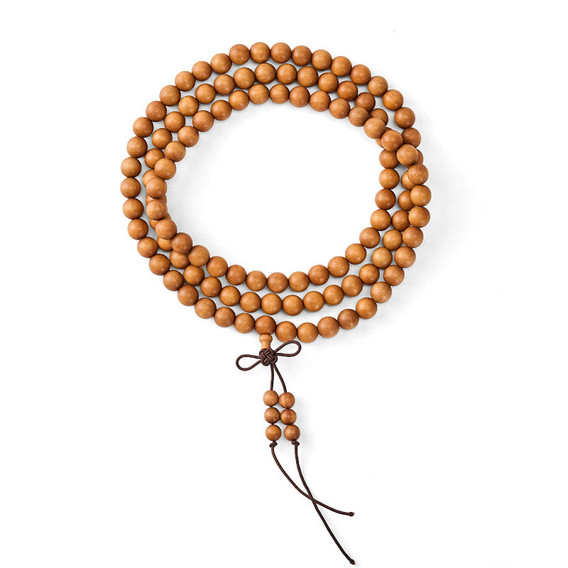 Buddha Stones Segensmeditations-Mala aus rotem Sandelholz, geknotet, runde Perle - image 18