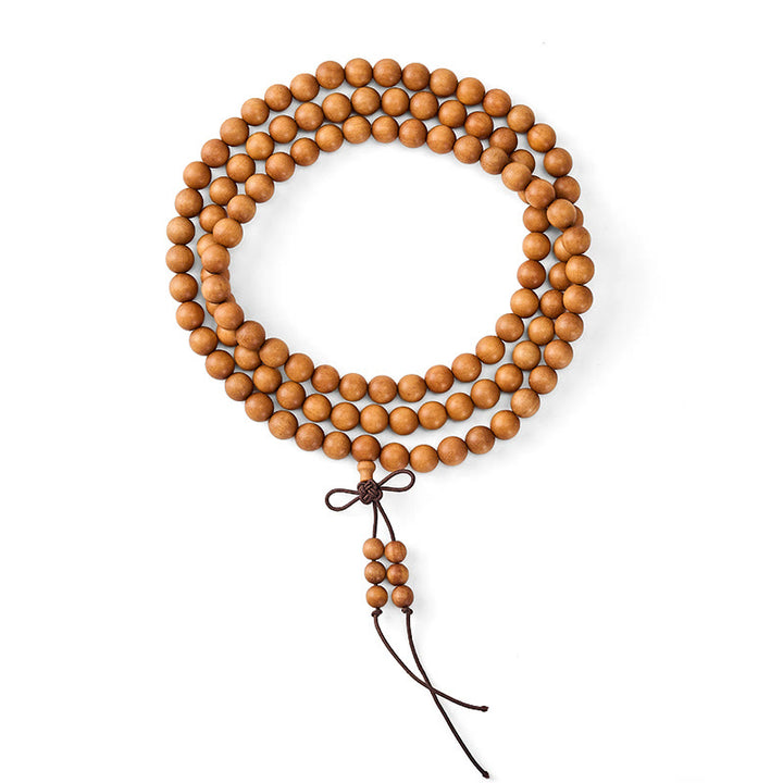 Buddha Stones Segensmeditations-Mala aus rotem Sandelholz, geknotet, runde Perle - image 18