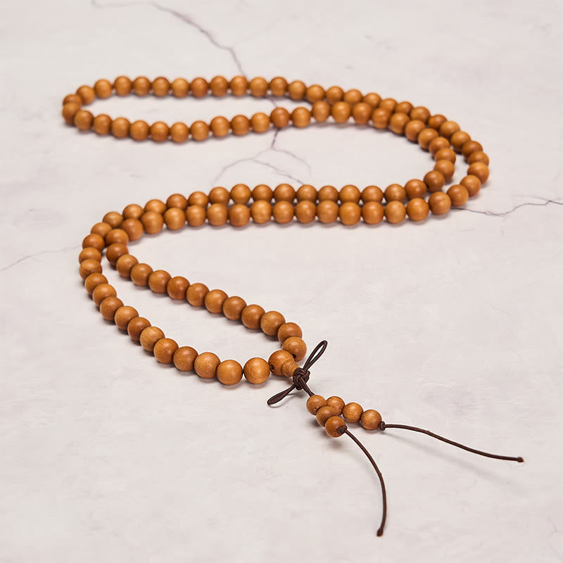 Buddha Stones Segensmeditations-Mala aus rotem Sandelholz, geknotet, runde Perle - image 10