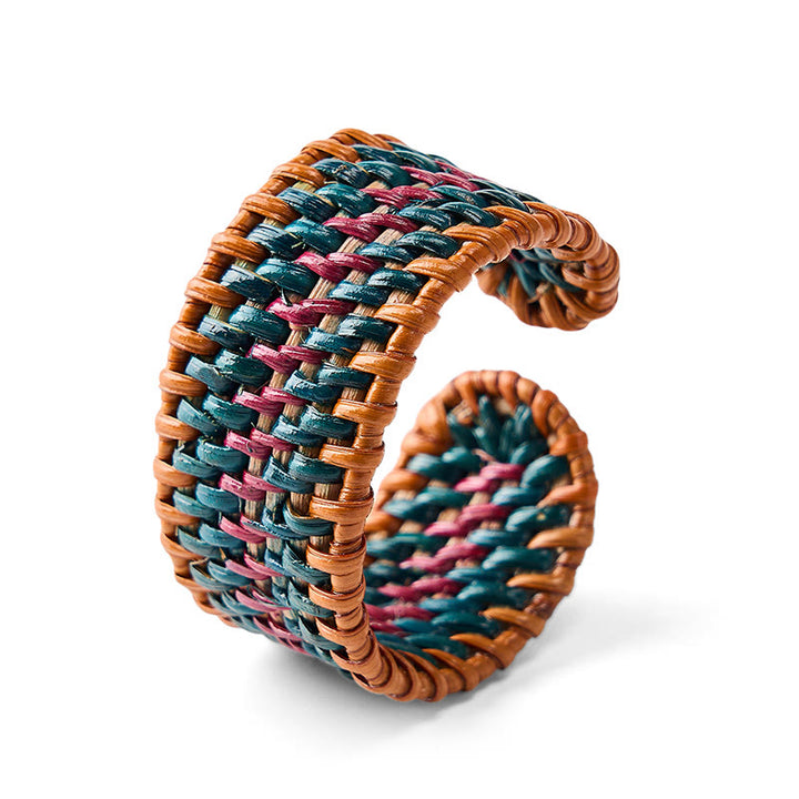 Buddha Stones Handgewebtes, breites Armband aus natürlichem Rattan zum Schutz vor Witterungseinflüssen im Boho-Stil - image 10