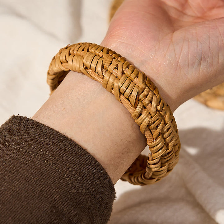 Buddha Stones Handgeflochtenes breites Armband aus Rattan im Bohème-Stil - image 10