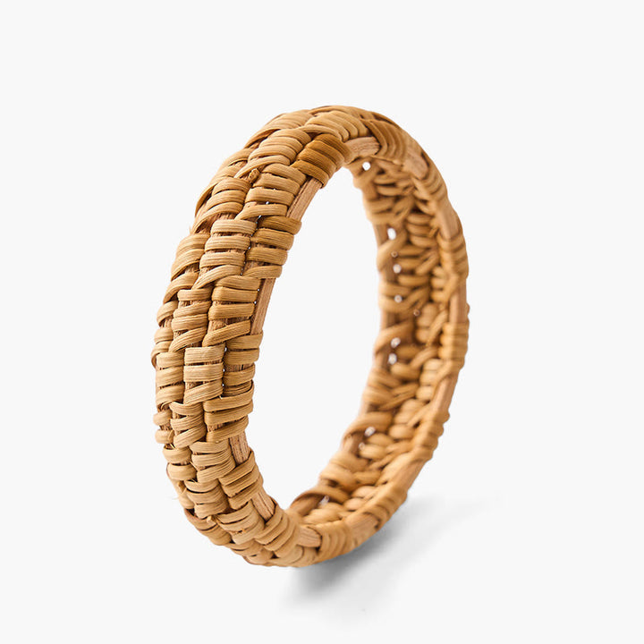 Buddha Stones Handgeflochtenes breites Armband aus Rattan im Bohème-Stil - Stil 1 - Rattan (Erdung♥Gesundheit) - image 0