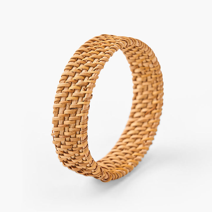 Buddha Stones Handgewebtes breites Armband aus Rattan im Boho-Stil - Rattan (Erdung♥Gesundheit) - image 0