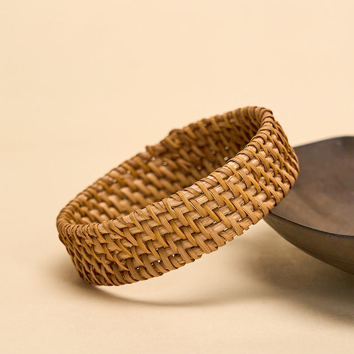 Buddha Stones Handgewebtes breites Armband aus Rattan im Boho-Stil - image 1