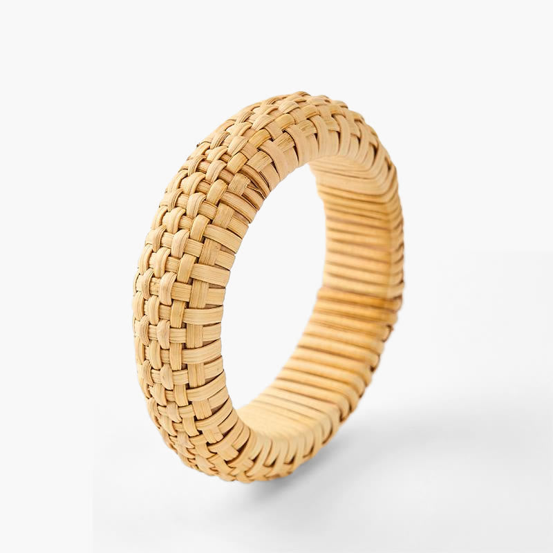 Buddha Stones Handgeflochtenes breites Armband aus Rattan im Boho-Strandstil - Rattan (Erdung♥Gesundheit) - image 0