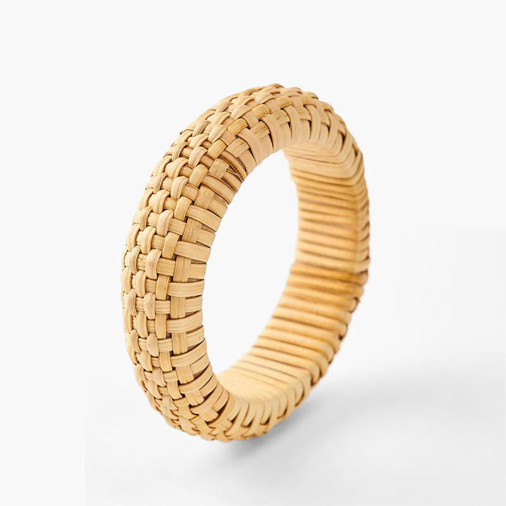 Buddha Stones Handgeflochtenes breites Armband aus Rattan im Boho-Strandstil - Rattan (Erdung♥Gesundheit) - image 0