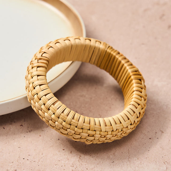 Buddha Stones Handgeflochtenes breites Armband aus Rattan im Boho-Strandstil - image 2