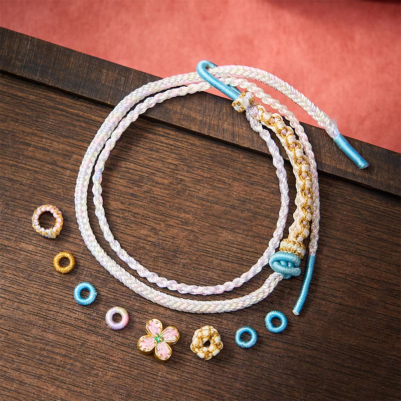Buddha Stones Handgewebtes, zweilagiges Armband mit Pfirsichblüten-Knotenverbindung - image 18