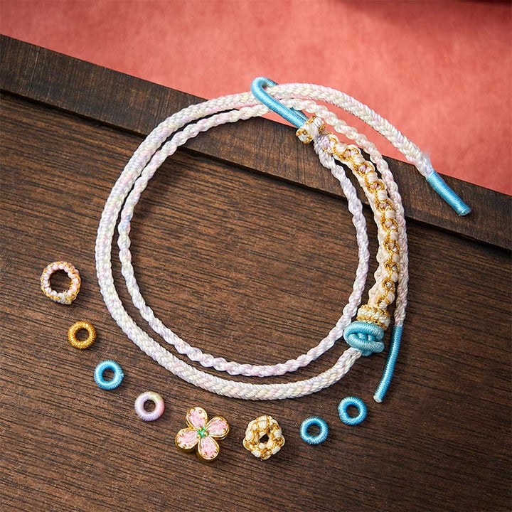 Buddha Stones Handgewebtes, zweilagiges Armband mit Pfirsichblüten-Knotenverbindung - image 18