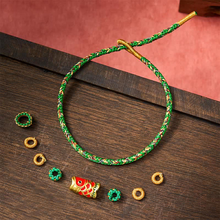 Buddha Stones Handgewebtes Armband mit Koi-Fisch-Glückssymbol - image 6