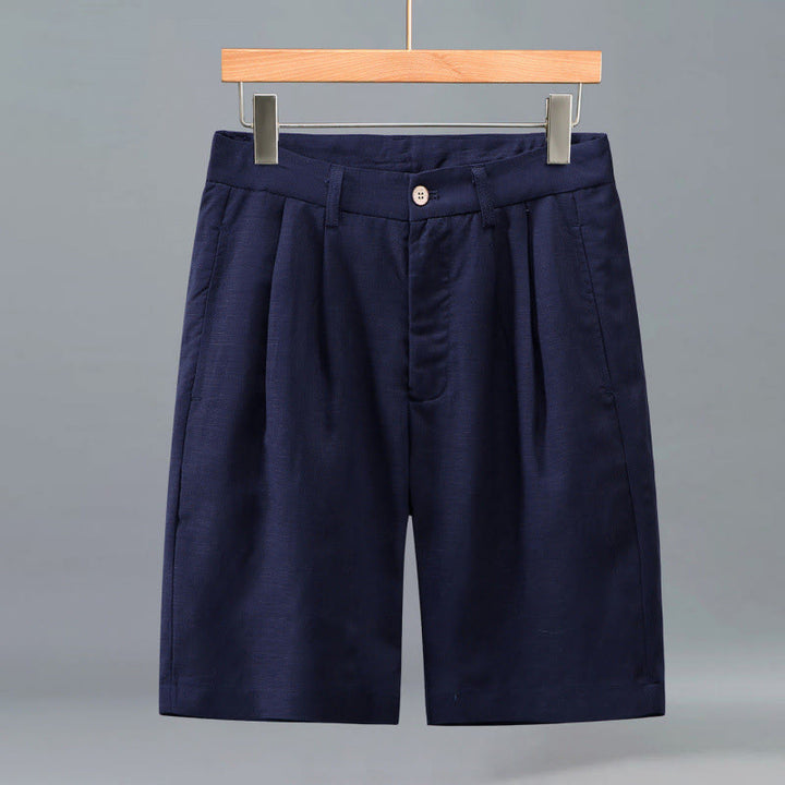 Buddha Stones Lässige Sommer-Shorts für Herren mit Knopfleiste, Reißverschluss, Falten vorne und Taschen - Mitternachtsblau - US/UK/AU46, EU56 (3XL) - image 8