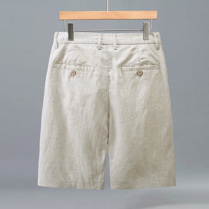 Buddha Stones Lässige Sommer-Shorts für Herren mit Knopfleiste, Reißverschluss, Falten vorne und Taschen - image 1