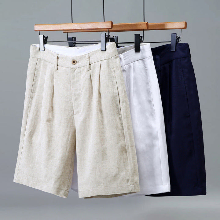 Buddha Stones Lässige Sommer-Shorts für Herren mit Knopfleiste, Reißverschluss, Falten vorne und Taschen - image 10