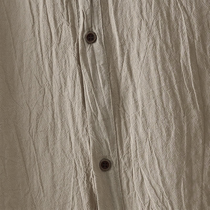 Buddha Stones Lässiges, minimalistisches, einfarbiges Herrenhemd mit Knopfleiste für den Sommer, ärmellos - image 18