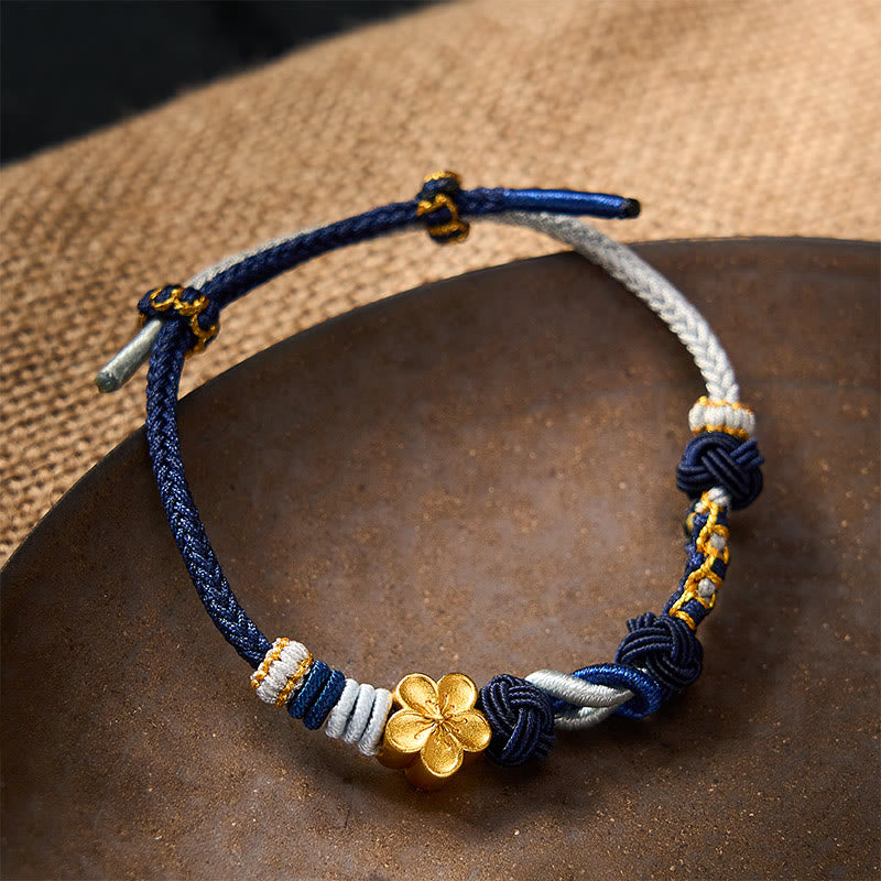 Buddha Stones Handgewebtes, mehrfarbiges Armband mit Pfirsichblütenmotiv im chinesischen Knotenmuster – Glücksbringer für Paare - image 12