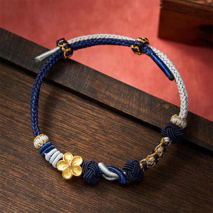 Buddha Stones Handgewebtes, mehrfarbiges Armband mit Pfirsichblütenmotiv im chinesischen Knotenmuster – Glücksbringer für Paare - image 11