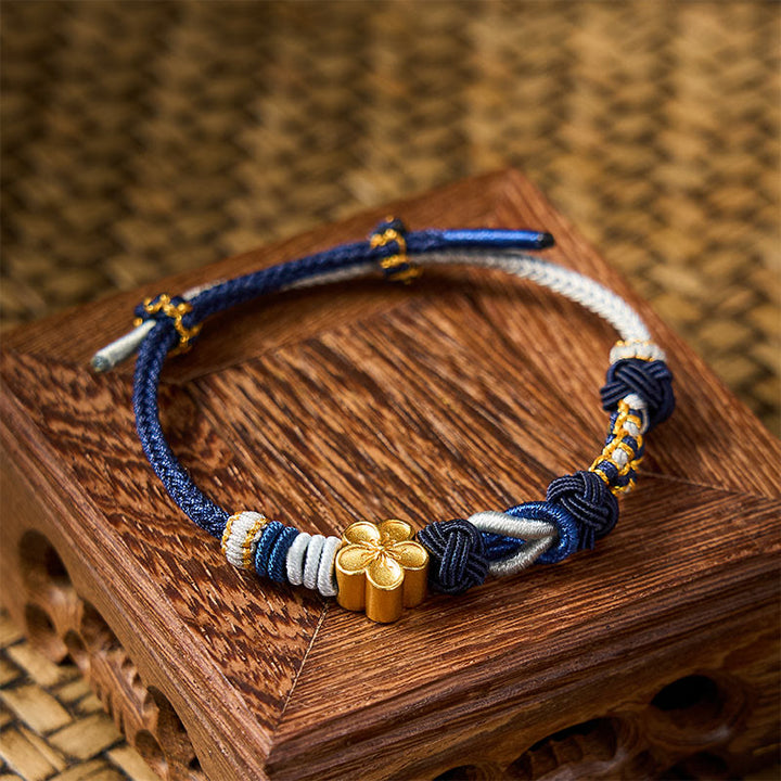 Buddha Stones Handgewebtes, mehrfarbiges Armband mit Pfirsichblütenmotiv im chinesischen Knotenmuster – Glücksbringer für Paare - image 13