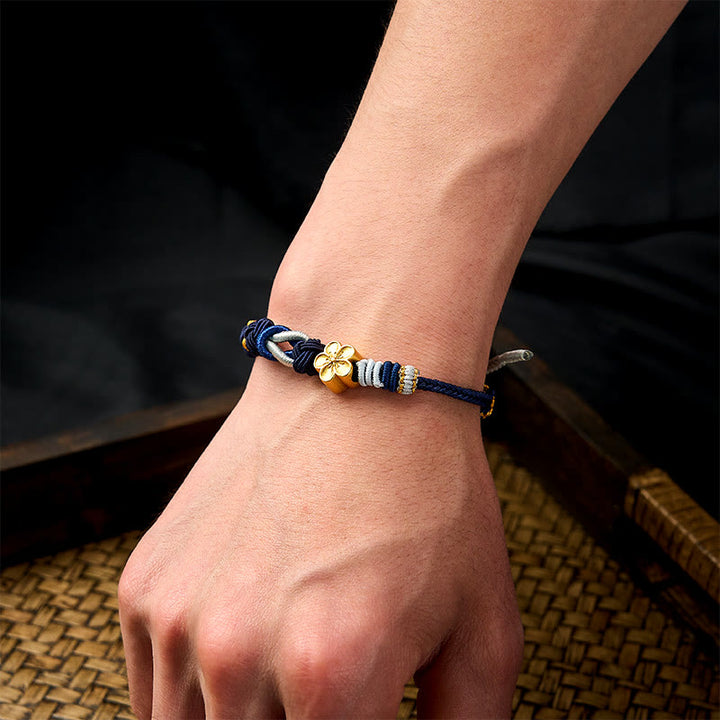 Buddha Stones Handgewebtes, mehrfarbiges Armband mit Pfirsichblütenmotiv im chinesischen Knotenmuster – Glücksbringer für Paare - image 14