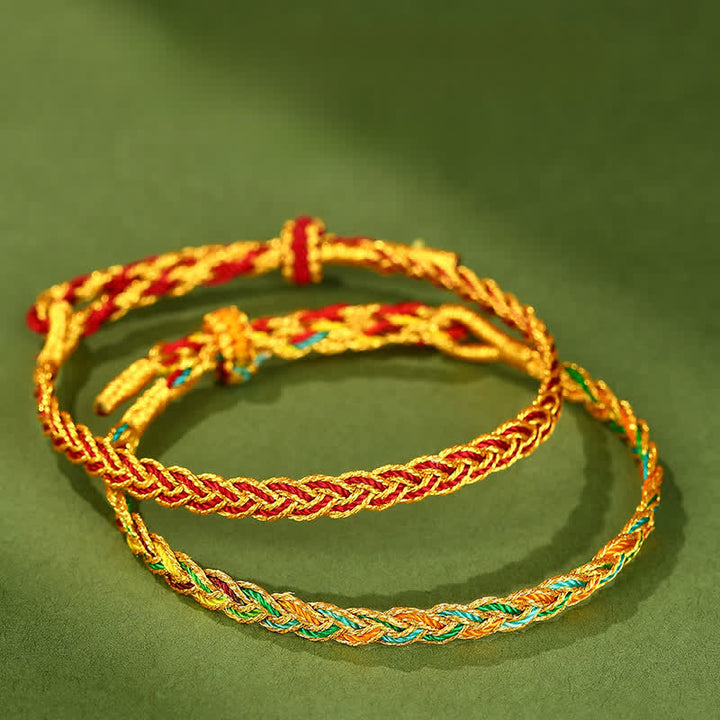 Buddha Stones Handgewebtes, farbenfrohes, geflochtenes Armband aus roter Schnur - image 4