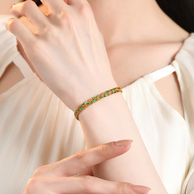 Buddha Stones Handgewebtes, farbenfrohes, geflochtenes Armband aus roter Schnur - image 2