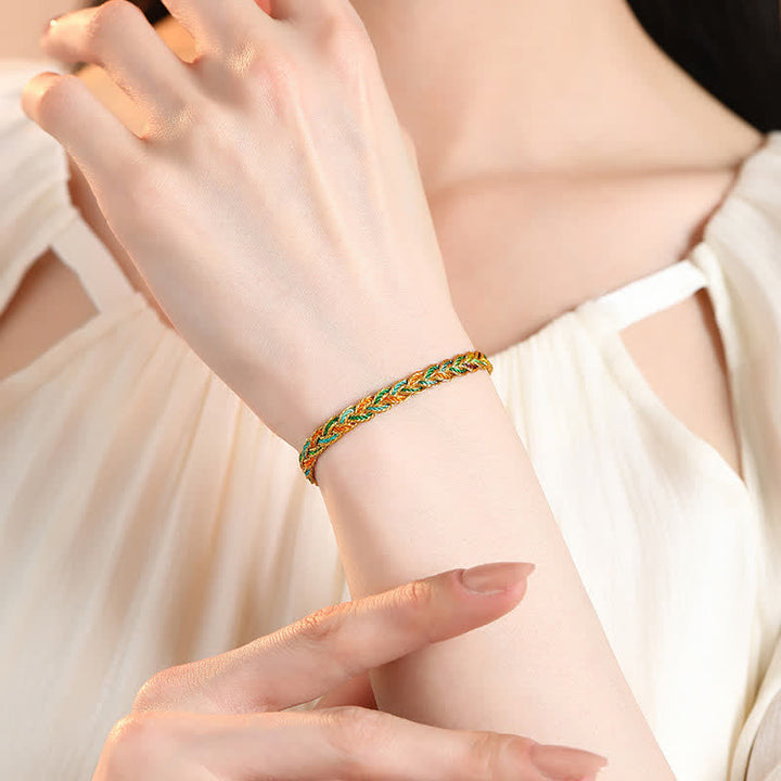 Buddha Stones Handgewebtes, farbenfrohes, geflochtenes Armband aus roter Schnur - image 2