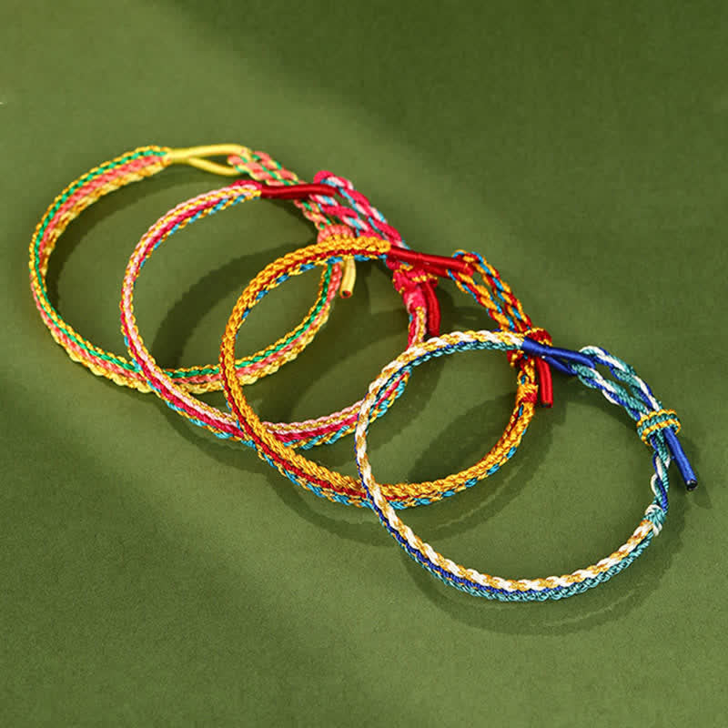 Buddha Stones Dreifach gewickeltes, farbenfrohes Armband aus Kordel, handgewebt und geflochten - image 7