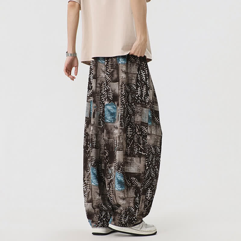 Buddha Stones Boho-Freizeithose für Frühling und Sommer, lange Herren-Haremshose mit Kordelzug und Tasche - image 5