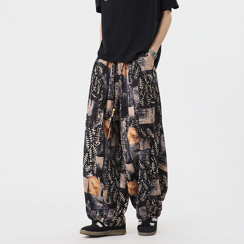 Buddha Stones Boho-Freizeithose für Frühling und Sommer, lange Herren-Haremshose mit Kordelzug und Tasche - Sattelbraun - US/UK/AU46, EU56 (5XL) - image 6