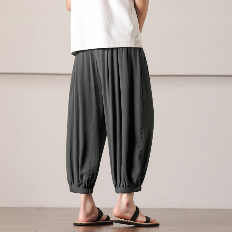 Buddha Stones Lässige, minimalistische Caprihose mit Kordelzug und Tasche für Herren – ideal für den Sommer. - image 7