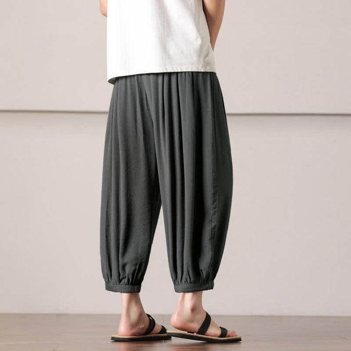 Buddha Stones Lässige, minimalistische Caprihose mit Kordelzug und Tasche für Herren – ideal für den Sommer. - image 7