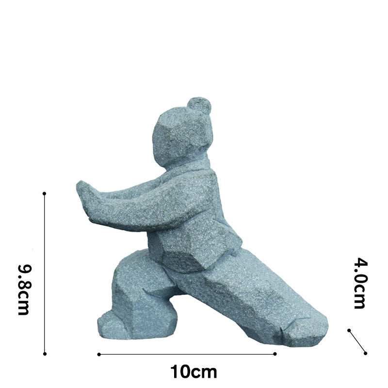 Buddha Stones Harz Yin Yang Balance Tai Chi Figur Achtsames Wohndekor - Spatzenschwanz greifen 10 × 4 × 9,8 cm - image 15
