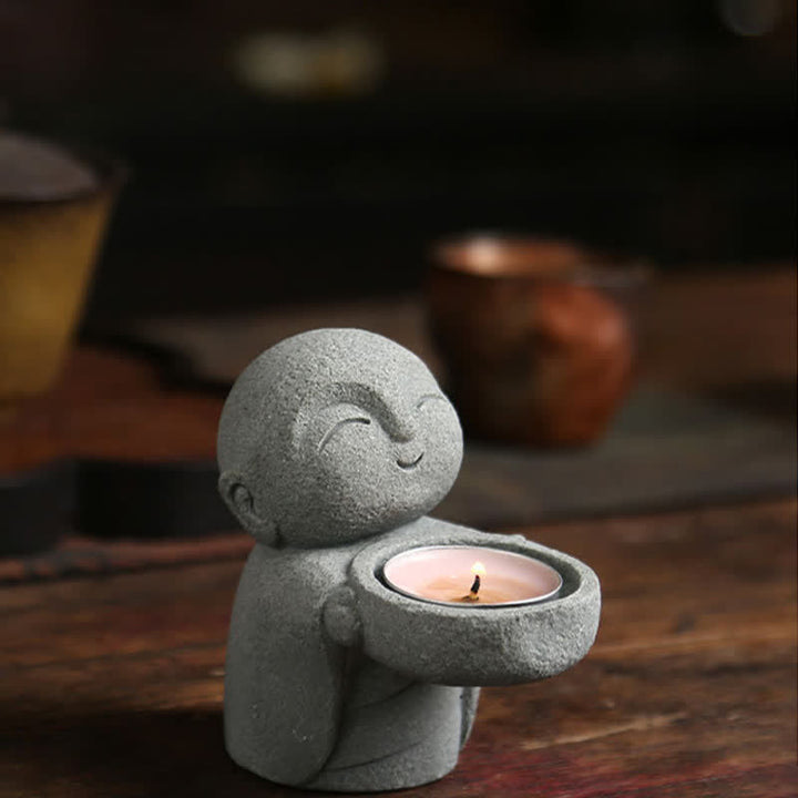 Buddha Stones Buddha-Statue aus Kunstharz mit Kerzenhalter (ohne Kerze) - image 10