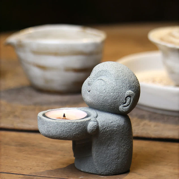Buddha Stones Buddha-Statue aus Kunstharz mit Kerzenhalter (ohne Kerze) - image 1