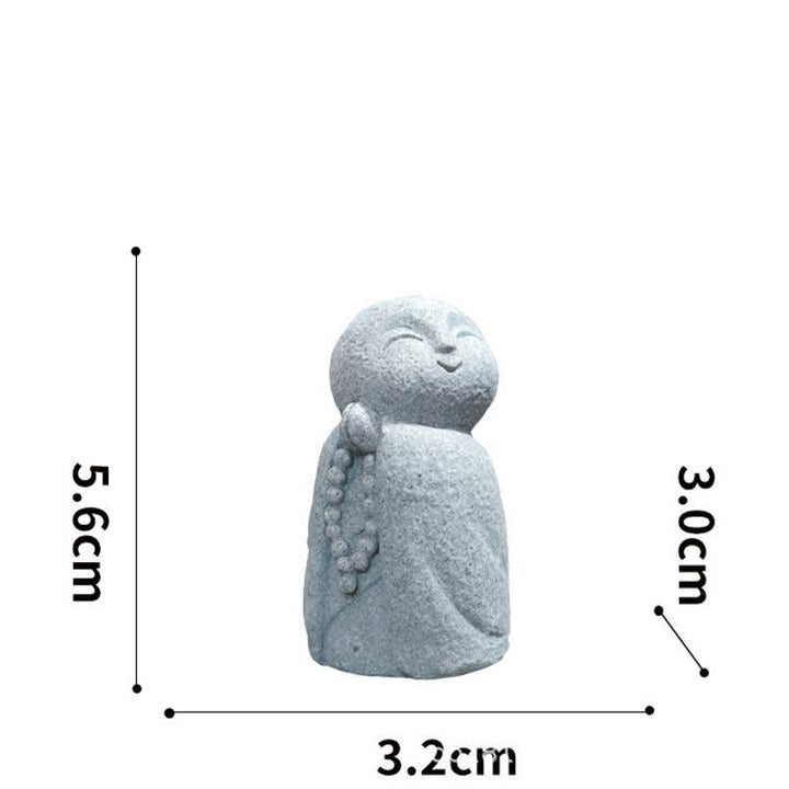 Buddha Stones Kleine Gebetsstatue aus Kunstharz, Ksitigarbha Buddha, Symbol der Mitgefühlsmeditation - Lange Gebetskette 5,6 x 3,2 x 3,0 cm - image 15