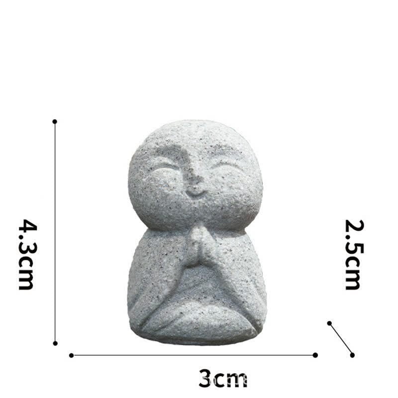Buddha Stones Kleine Gebetsstatue aus Kunstharz, Ksitigarbha Buddha, Symbol der Mitgefühlsmeditation - Kniendes Gebet 4,3*3,0*2,5 cm - image 18