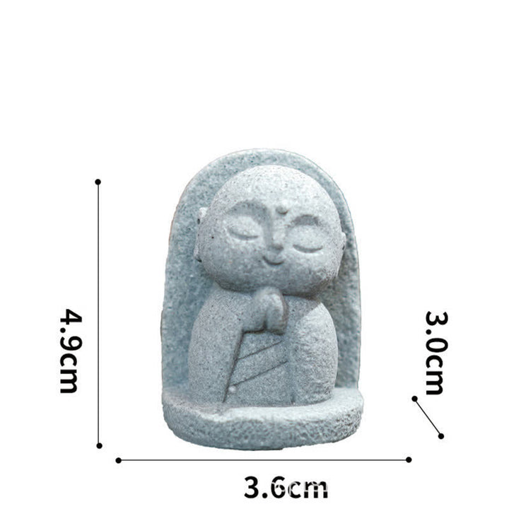 Buddha Stones Kleine Gebetsstatue aus Kunstharz, Ksitigarbha Buddha, Symbol der Mitgefühlsmeditation - Gebetslehne 4,9 x 3,6 x 3,0 cm - image 12