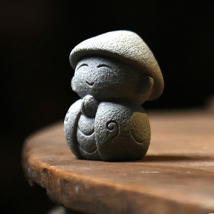 Buddha Stones Kleine Gebetsstatue aus Kunstharz, Ksitigarbha Buddha, Symbol der Mitgefühlsmeditation - image 3