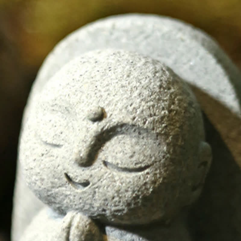Buddha Stones Kleine Gebetsstatue aus Kunstharz, Ksitigarbha Buddha, Symbol der Mitgefühlsmeditation - image 7