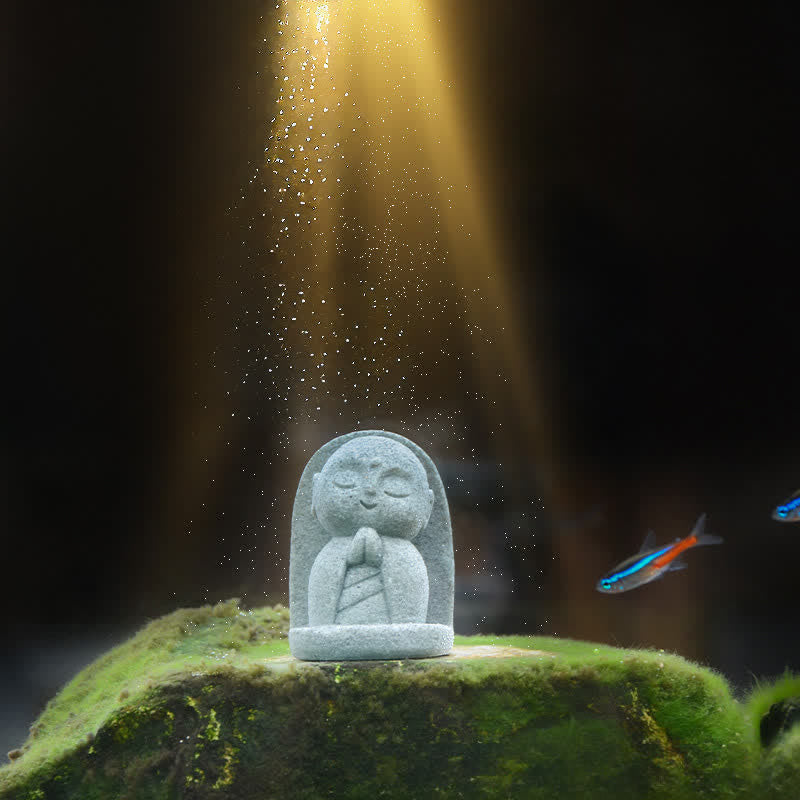 Buddha Stones Kleine Gebetsstatue aus Kunstharz, Ksitigarbha Buddha, Symbol der Mitgefühlsmeditation - image 14