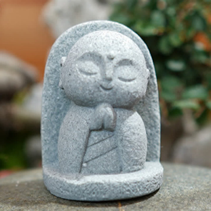 Buddha Stones Kleine Gebetsstatue aus Kunstharz, Ksitigarbha Buddha, Symbol der Mitgefühlsmeditation - image 13