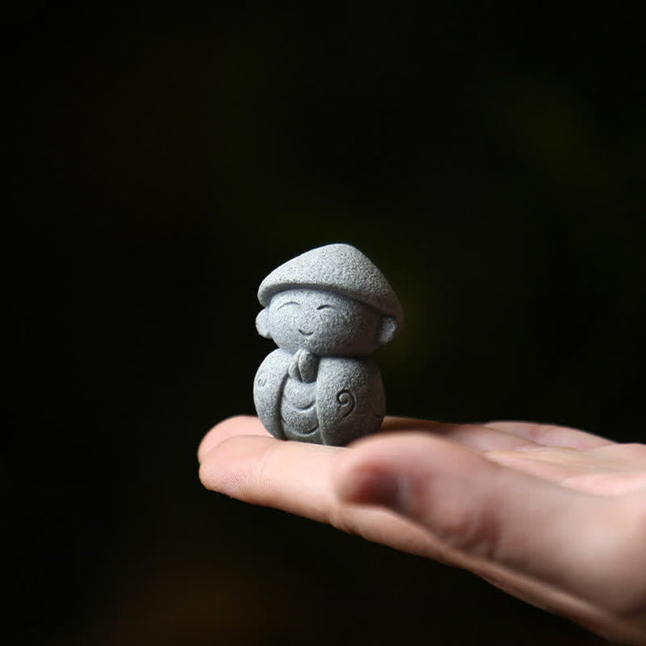 Buddha Stones Kleine Gebetsstatue aus Kunstharz, Ksitigarbha Buddha, Symbol der Mitgefühlsmeditation - image 5