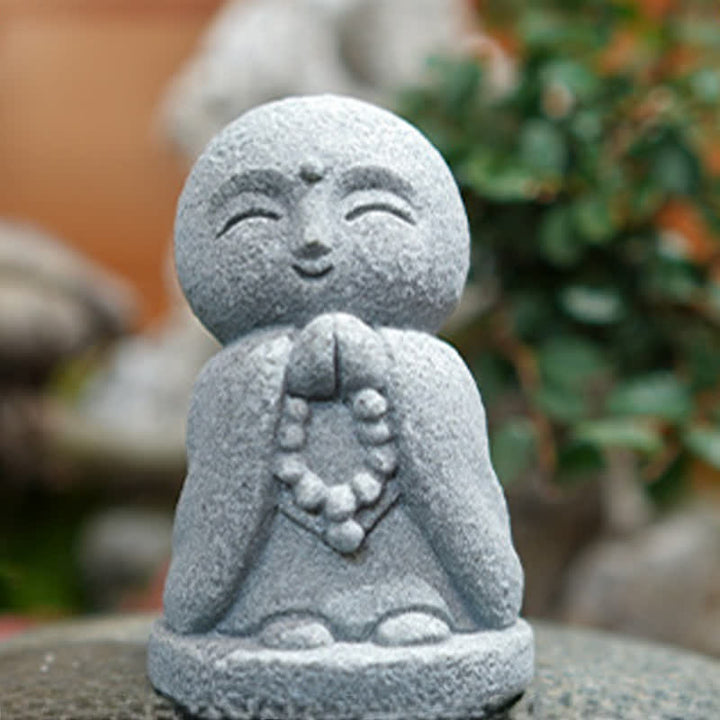 Buddha Stones Kleine Gebetsstatue aus Kunstharz, Ksitigarbha Buddha, Symbol der Mitgefühlsmeditation - image 10