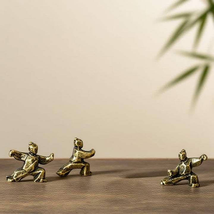 Buddha Stones Mini-Zen-Dekorfigur „Tai-Chi-Krieger“ aus Kupfer - image 9