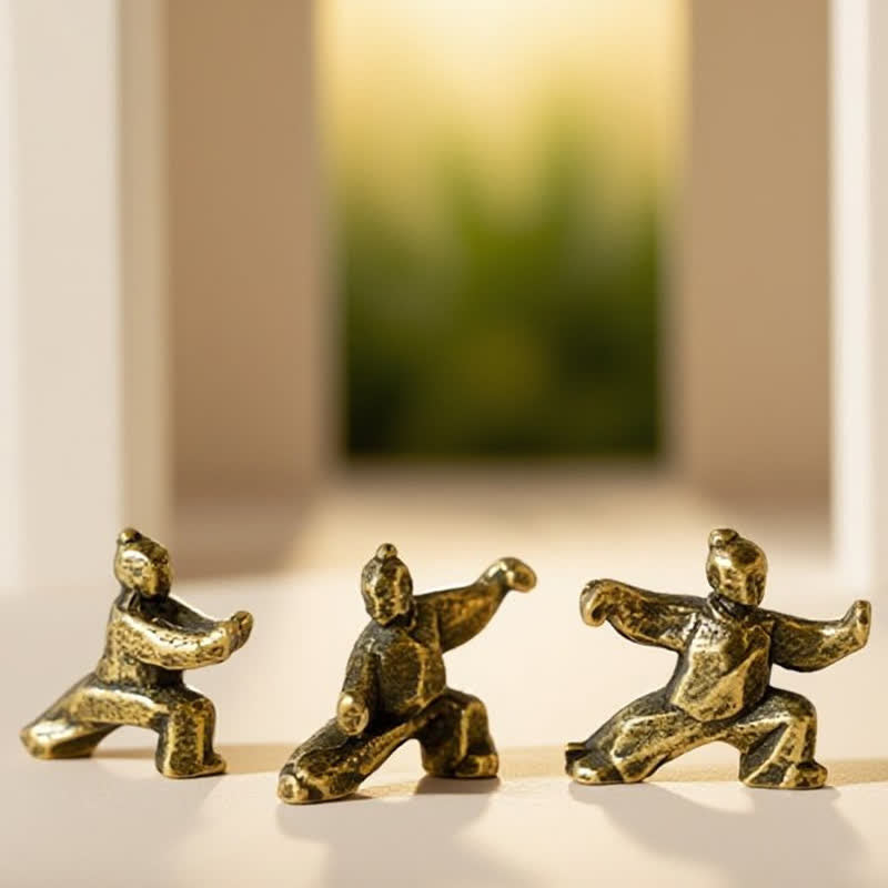 Buddha Stones Mini-Zen-Dekorfigur „Tai-Chi-Krieger“ aus Kupfer - image 10