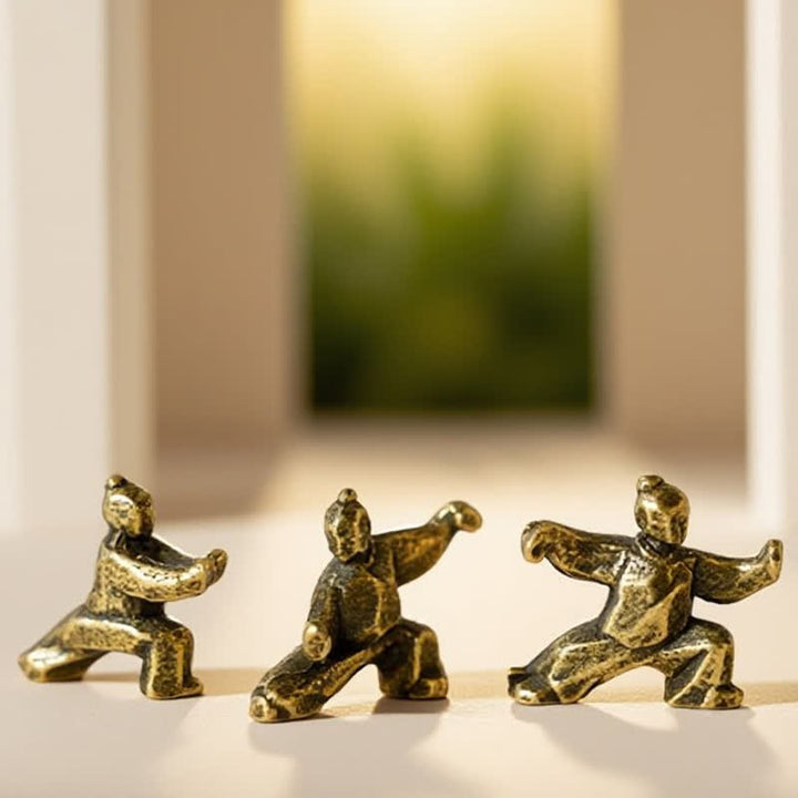 Buddha Stones Mini-Zen-Dekorfigur „Tai-Chi-Krieger“ aus Kupfer - image 10